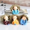 រូបតាំងក្នុងឡាន - 4PCS Small Buddha Statue Monk with hat - Image 2