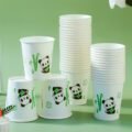 កែវទឹក (ក្រដាស) - 50pcs Bamboo Fiber Panda Paper Cup - Image 3