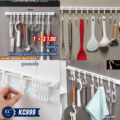 ទំពក់ព្យួរ - Kitchen Organizer Track Wall Hooks