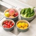 កញ្រ្ចែងឈុត - Double Layers Fruit Vegetable Basket - Image 12