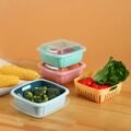 ប្រអប់លាងបន្លែ​ - Double Layer Drain Basket Box with Lid - Image 3