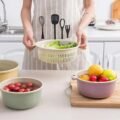 កញ្រ្ចែងឈុត - Double Layers Fruit Vegetable Basket - Image 9