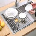 ធ្នើរដាក់លើស៊ីងលាងចាន - Roll up dish drying rack