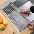ធ្នើរដាក់លើស៊ីងលាងចាន - Roll up dish drying rack - Image 3