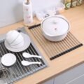 ធ្នើរដាក់លើស៊ីងលាងចាន - Roll up dish drying rack - Image 4