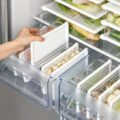 ប្រអប់ដាក់អាហារ _ Transparent Plastic Refrigerator Storage - Image 6