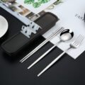 ឈុតស្លាបព្រា សម ចង្កឺះ - Chopsticks Fork Spoon Set - Image 2