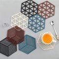 ស៊ីលីកូនទ្រាប់កែវ - Silicone Tableware Insulation Mat 5PCS - Image 7
