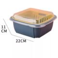 ប្រអប់លាងបន្លែ​ - Double Layer Drain Basket Box with Lid - Image 5