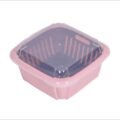 ប្រអប់លាងបន្លែ​ - Double Layer Drain Basket Box with Lid - Image 8