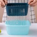 ប្រអប់លាងបន្លែ​ - Double Layer Drain Basket Box with Lid - Image 12