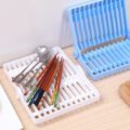 ធ្នើរជ័រ - Foldable Dish Plate Tools Drying Rack - Image 3