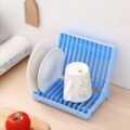 ធ្នើរជ័រ - Foldable Dish Plate Tools Drying Rack - Image 4