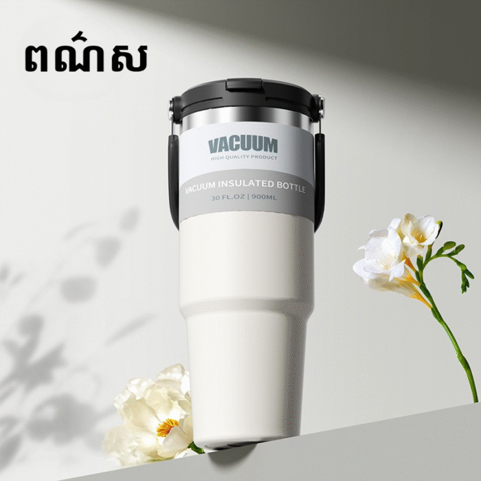 កែវទឹក | 30oz Stainless Steel Coffee Cup - Image 7